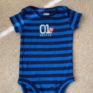Blue striped onesie